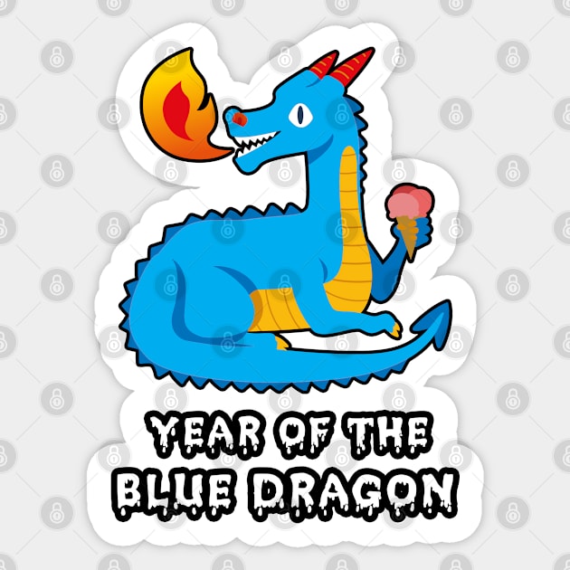 🐲 2024 Year of the Cute Blue Dragon Sticker by Pixoplanet